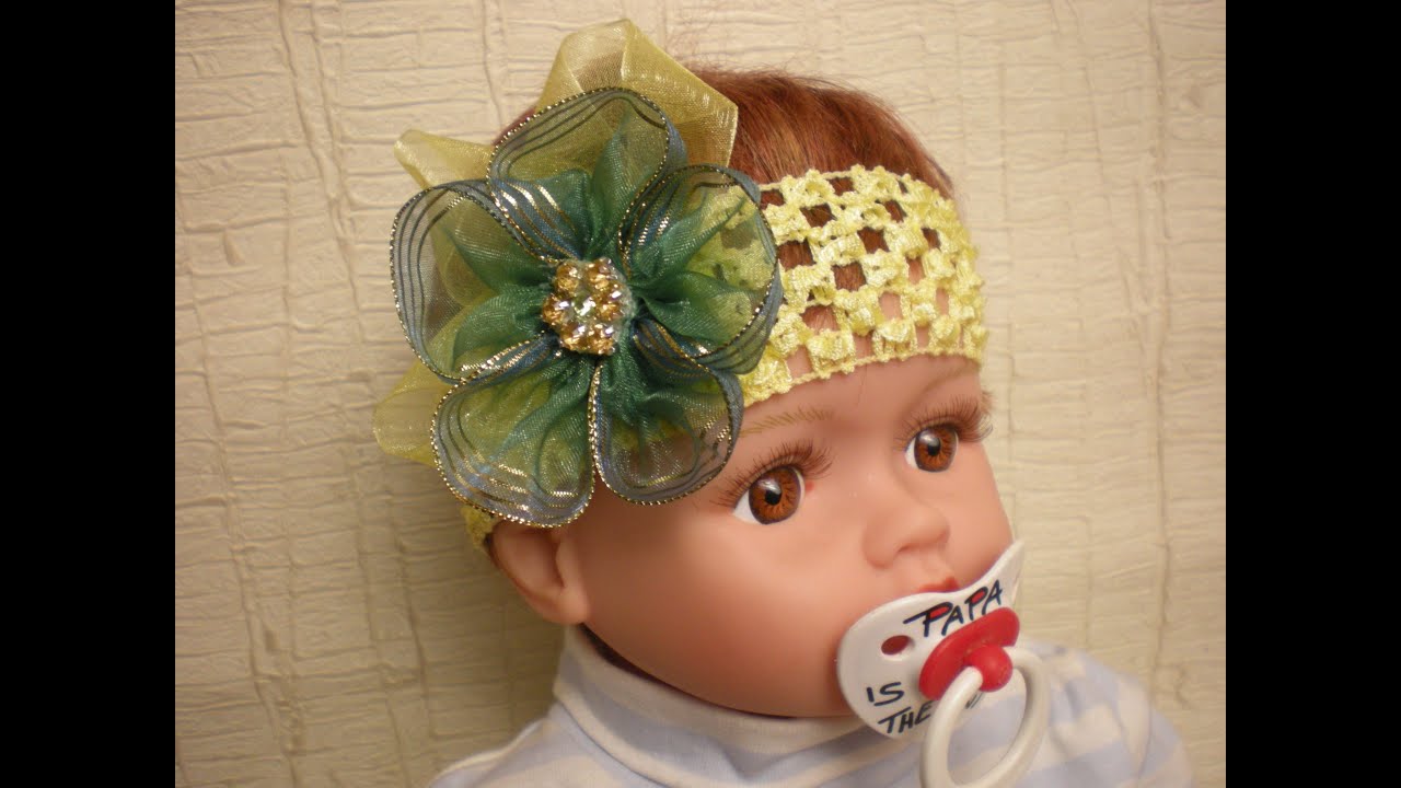 Цветок из Органзы на Повязке - резинке. Своими руками.  /DIY / Flowers Kanzashi /Tutorial.
