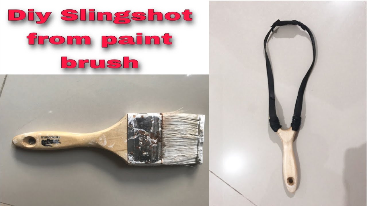 Diy slingshot - how to make slingshot from paint brush