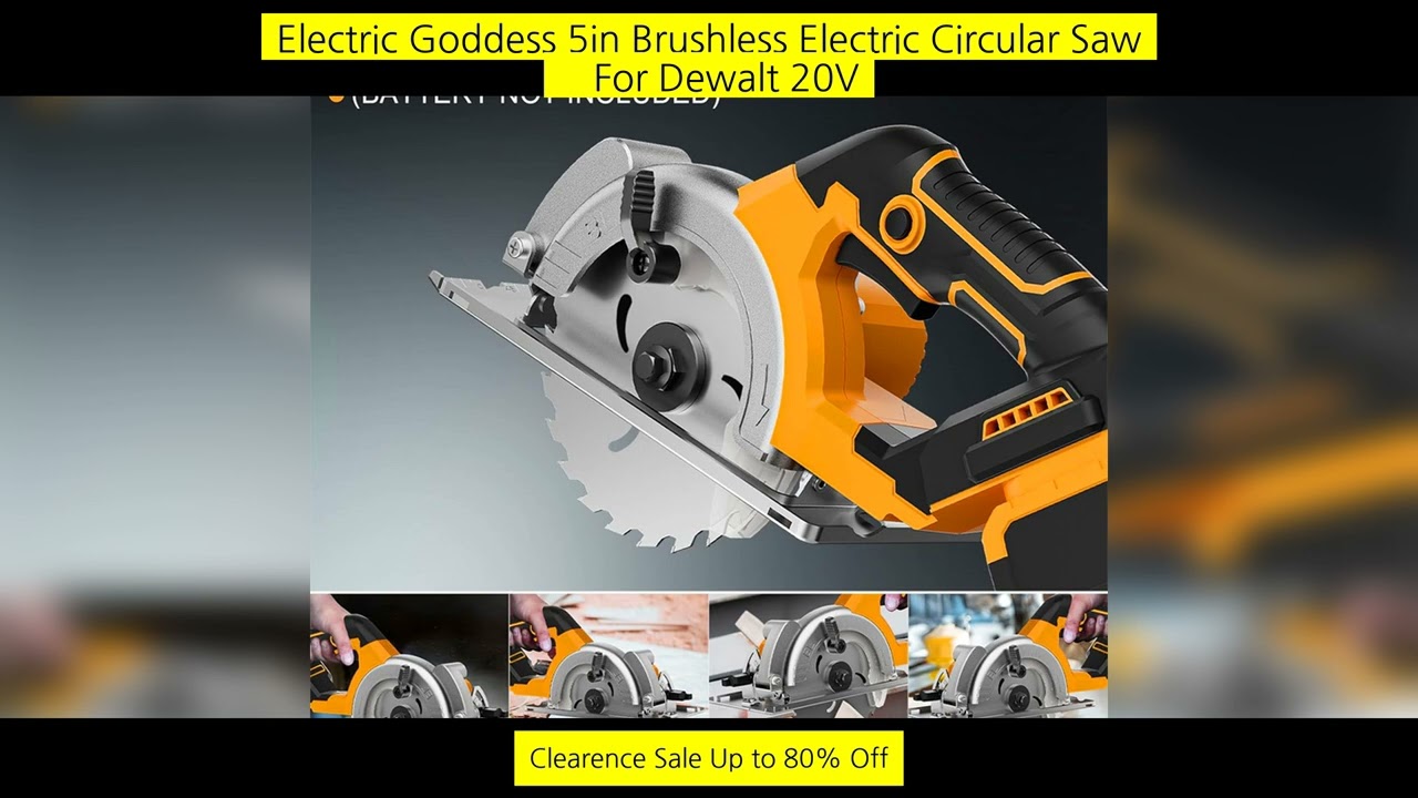 Electric Goddess 5In Brushless Electric Circular Saw For Dewalt 20V Battery