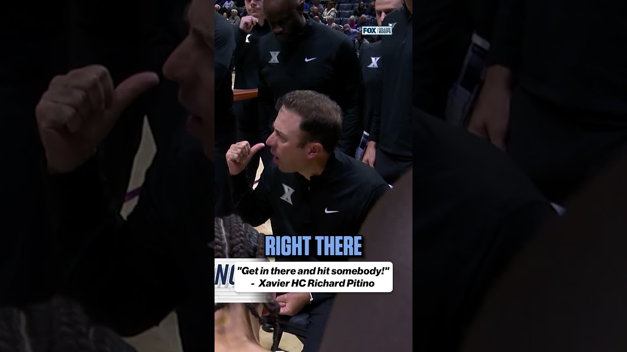 Richard Pitino sounds OFF during a timeout 🗣️ #xavier #CollegeBasketball #basketball
