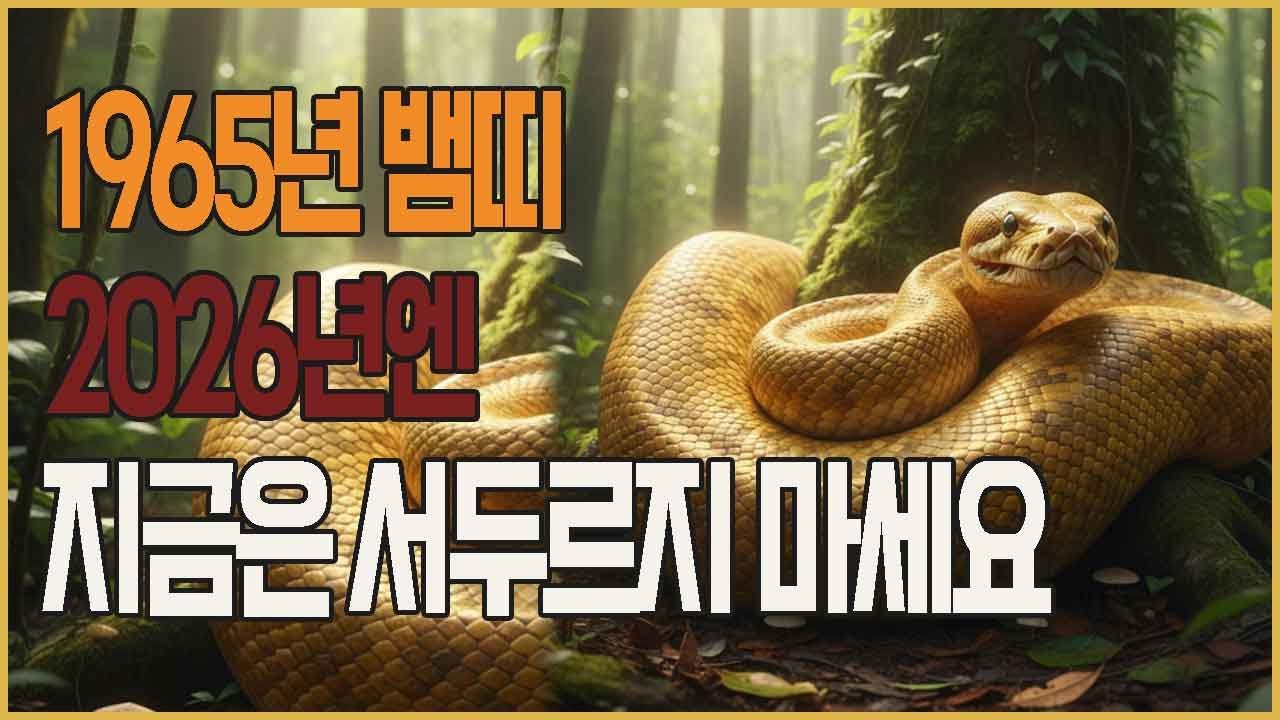 1965년 뱀띠분 지금은 서두르지 마세요