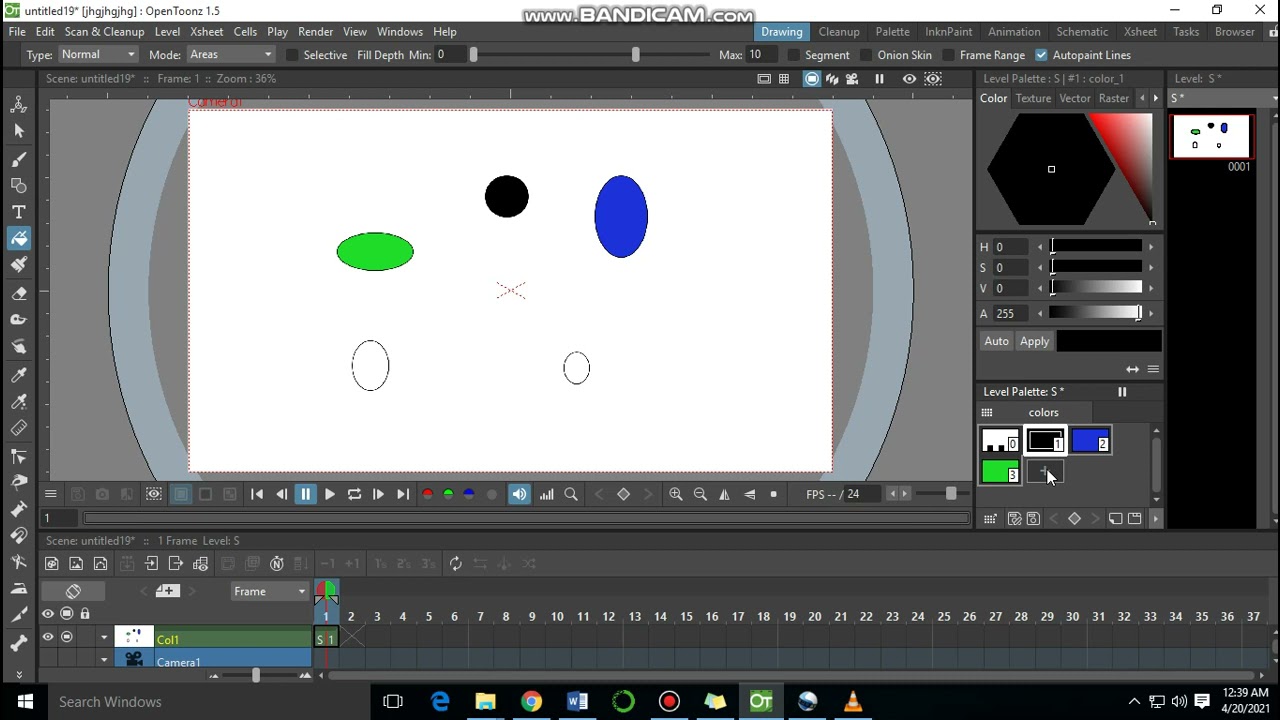 Using bucket fill in opentoonz without affecting  the entire scene/frame
