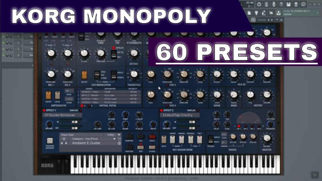 KORG MONOPOLY VST 60 Presets  ( Beautiful Sounds )
