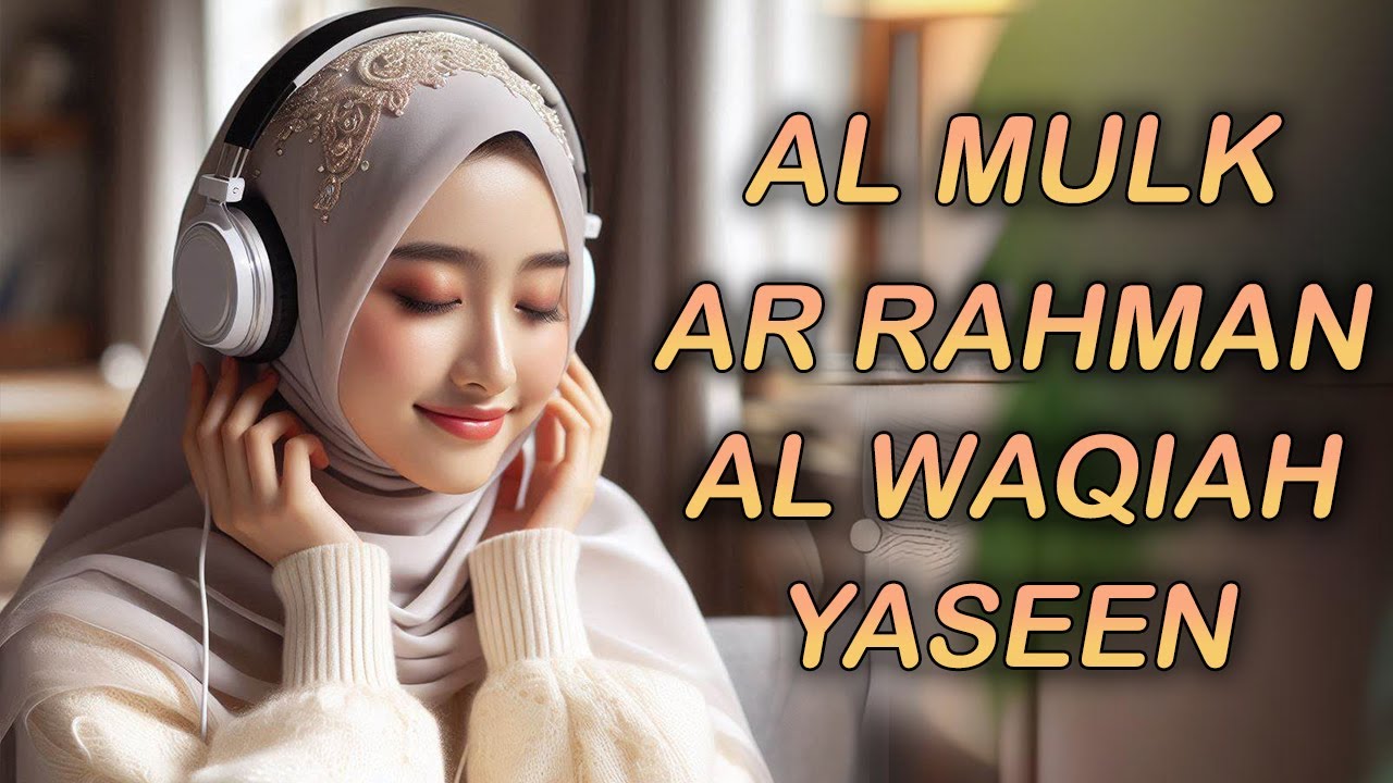 Voix paisible Sourate Al Mulk Al Waqiah Ar Rahman Yasin - Récitation Relaxante du Coran Pour Dormir