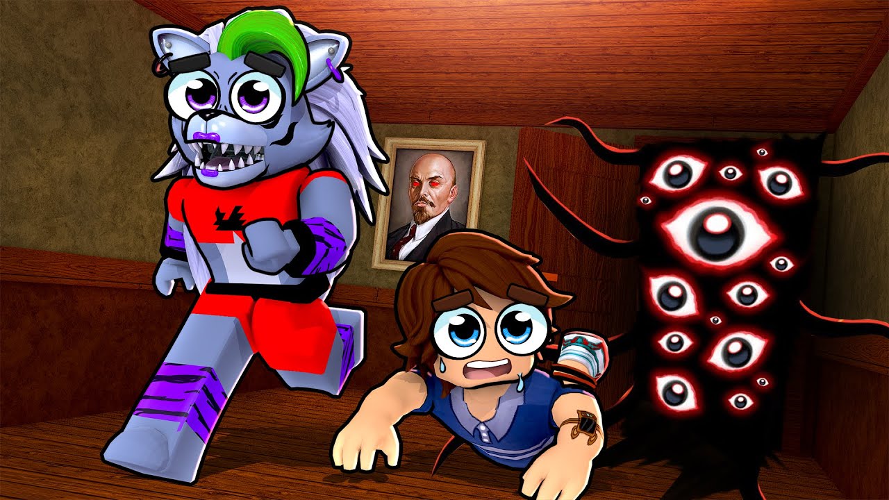 Hunted by the DOORS in ROBLOX with Roxanne Wolf and Gregory