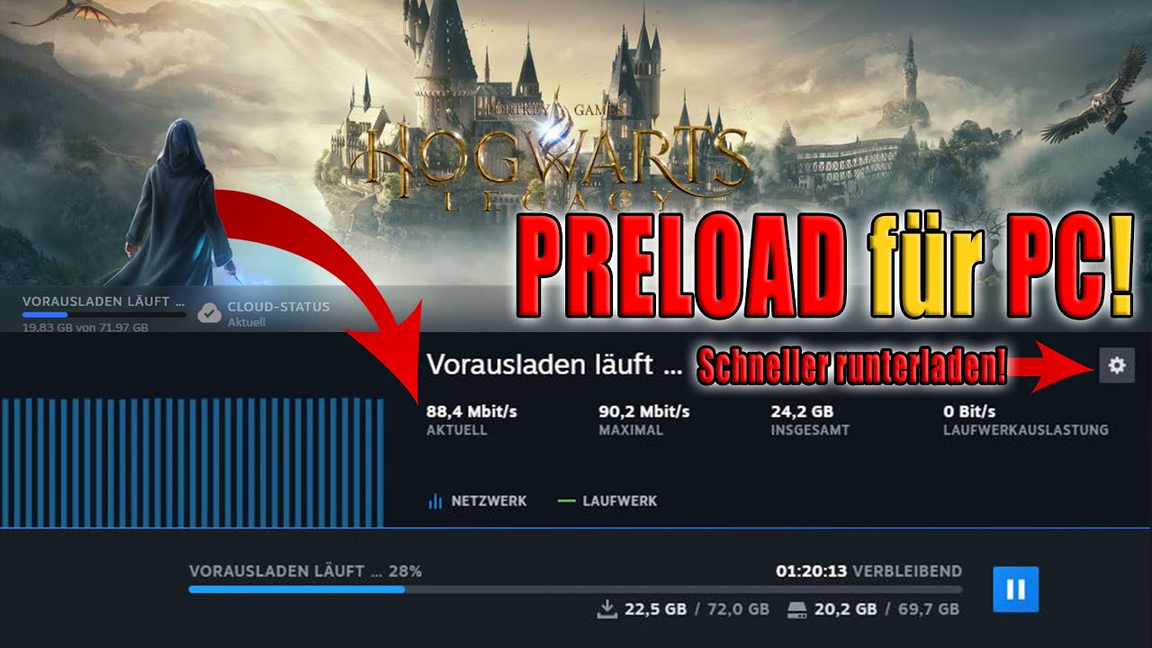 Hogwarts Legacy Preload f&uuml;r PC! Super schnell runterladen!