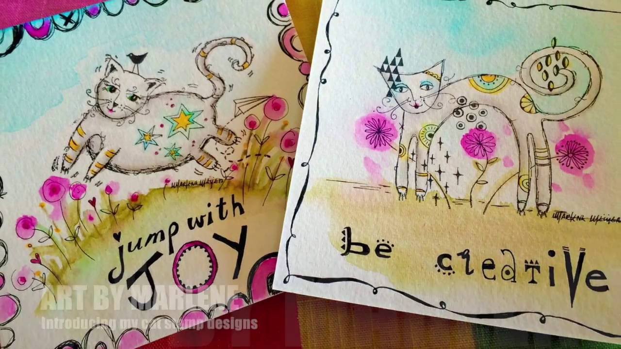 ART BY MARLENE - combining stamps and watercolour!