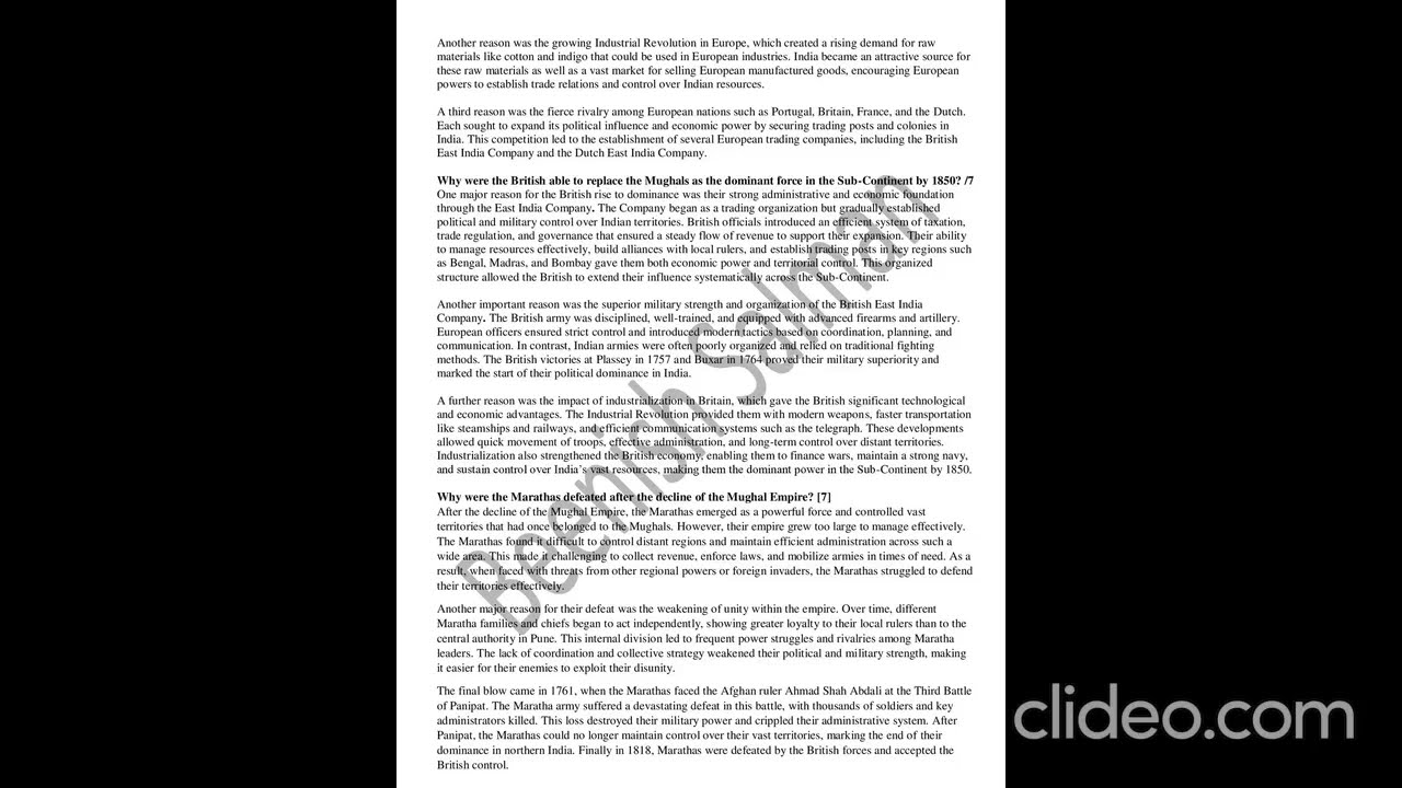 Decline of the Mughal Empire Unit 2 | Cambridge Pakistan Studies Notes