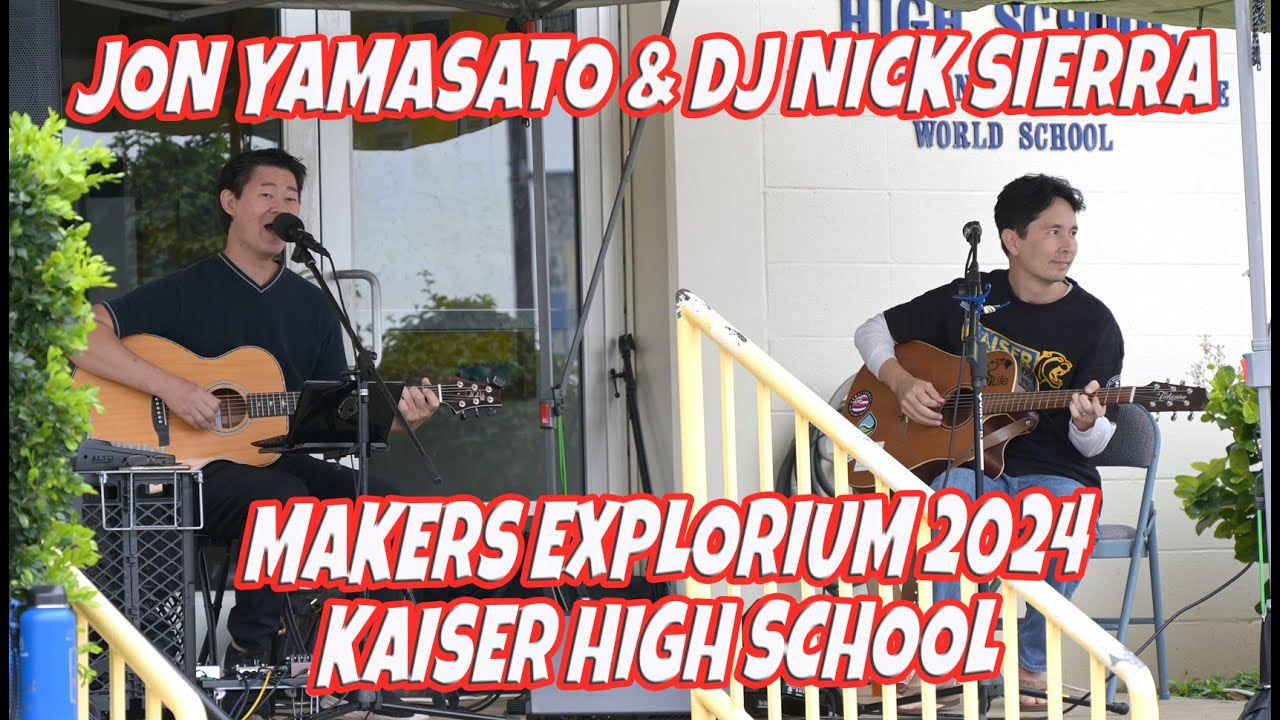 Jon Yamasato & DJ Nick Sierra at Makers Explorium 2024 at Kaiser High School with Lion Dancing