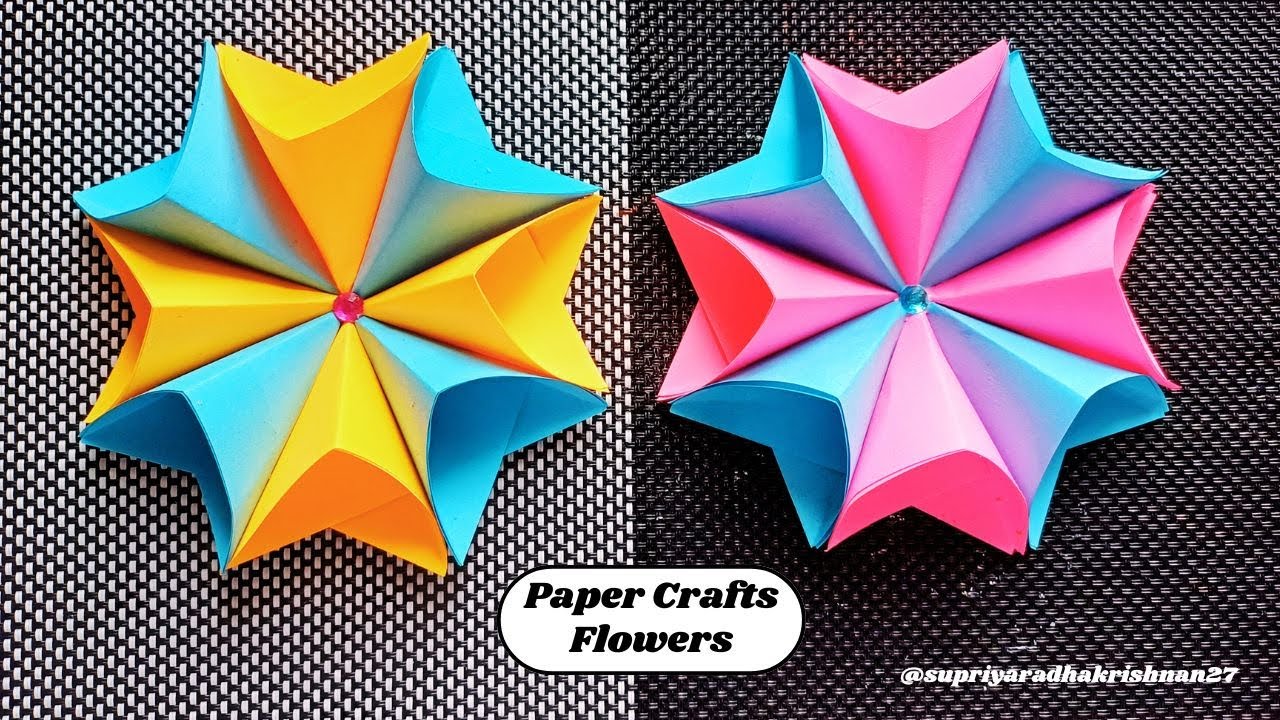 How to make Easy Paper Flowers | DIY Paper Craft flowers | Paper Flower Making Step By Step