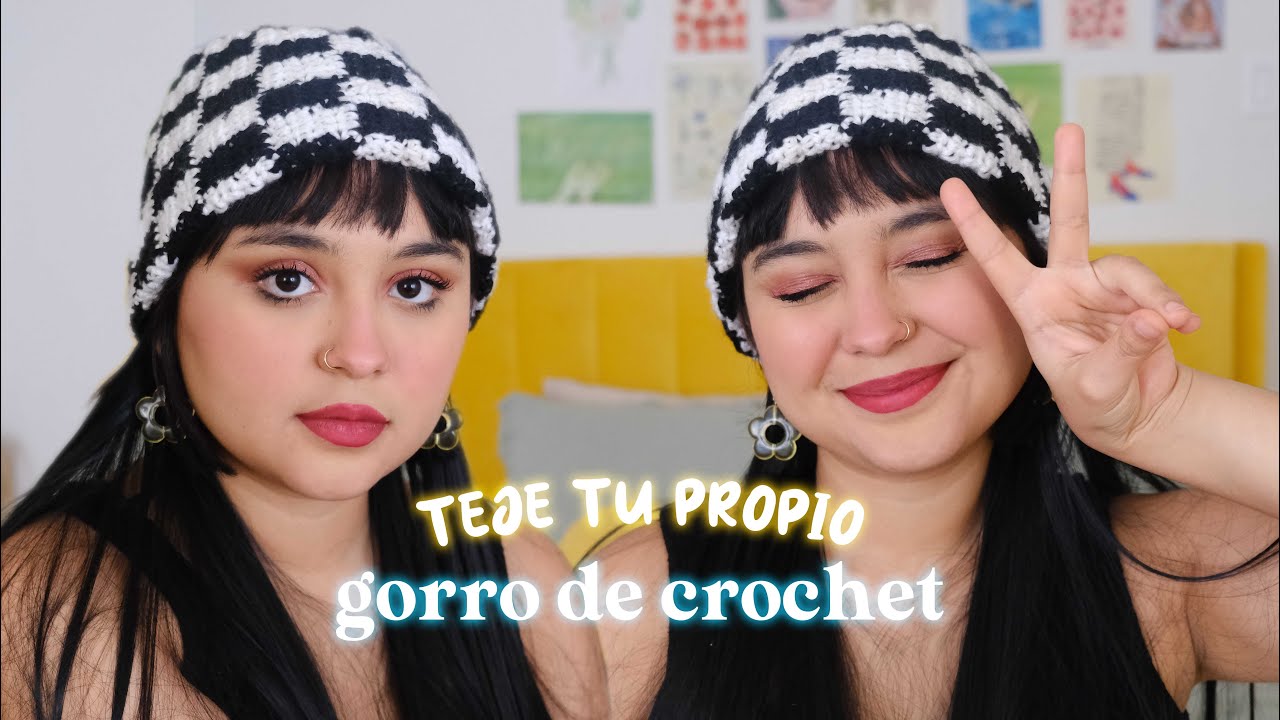 EL GORRO DE CROCHET A CUADROS MÁS FACIL | TUTORIAL CROCHET