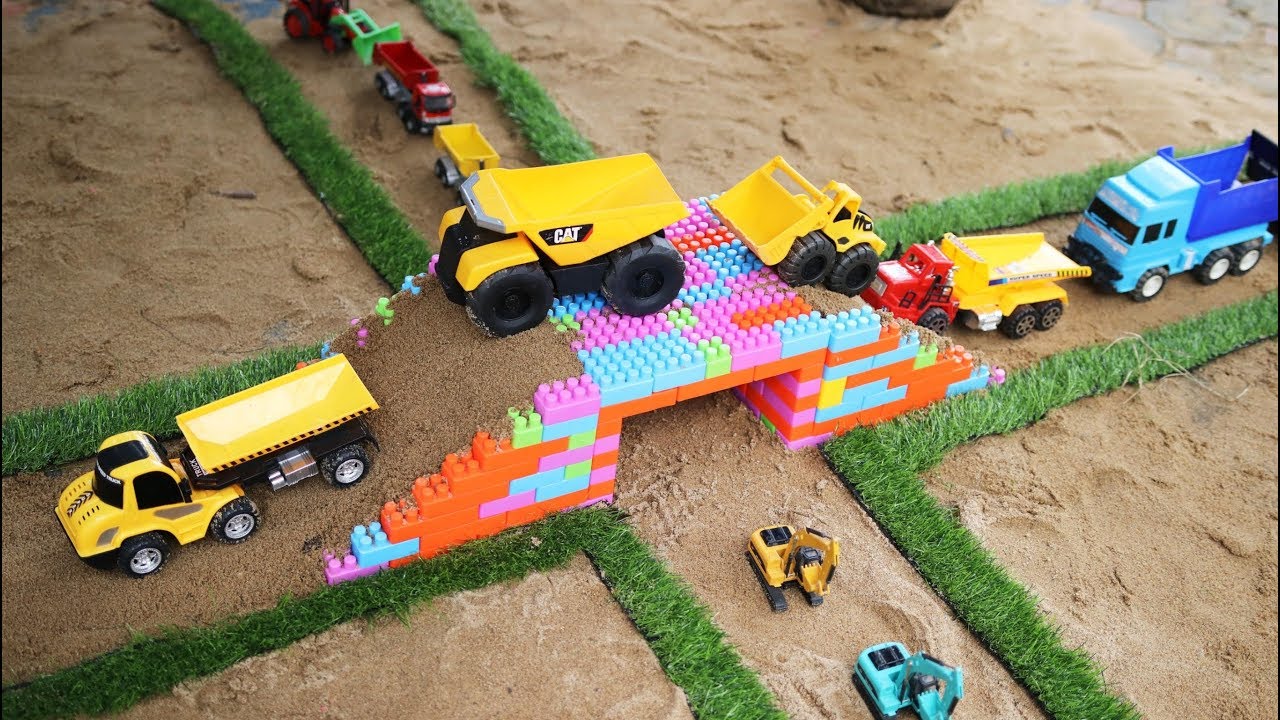 ต่อบล็อคเลโก้สร้างสถานีและอุโมงค์สุดเจ๋ง ผลงานชิ้นเองของรถแม็คโคร รถดั้ม รถเกรด รถบดถนน Lego Toys