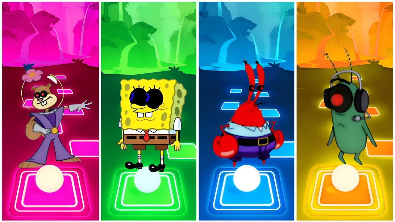 SANDY EXE VS SPONGEBOB EXE VS MR KRABS EXE VS PLANKTON EXE | TILES HOP