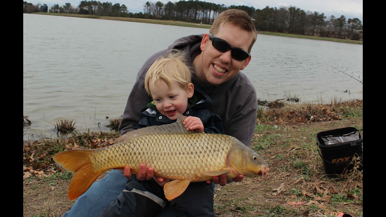 Catching carp, white catfish and bullhead in winter at Mt. Trashmore Park Virginia
