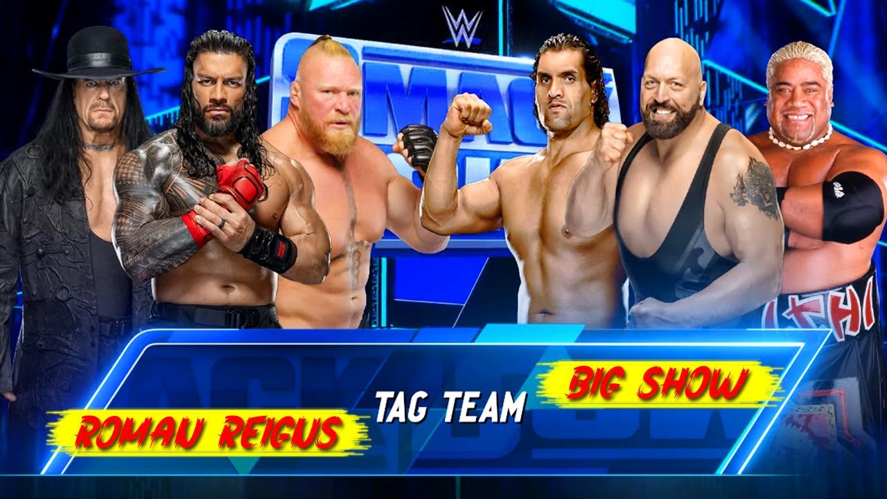 Roman Reigns Brock Lesnar & Undertaker vs. Big Show Rikishi & The Great Khali | Tag Team Match