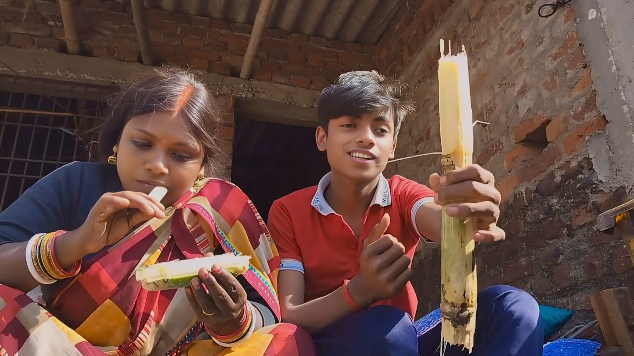 itna mota गन्ना 😯 #vlog #gaana #deshi #jharkhand 