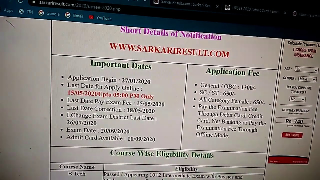 Admit Card#UPSEE#