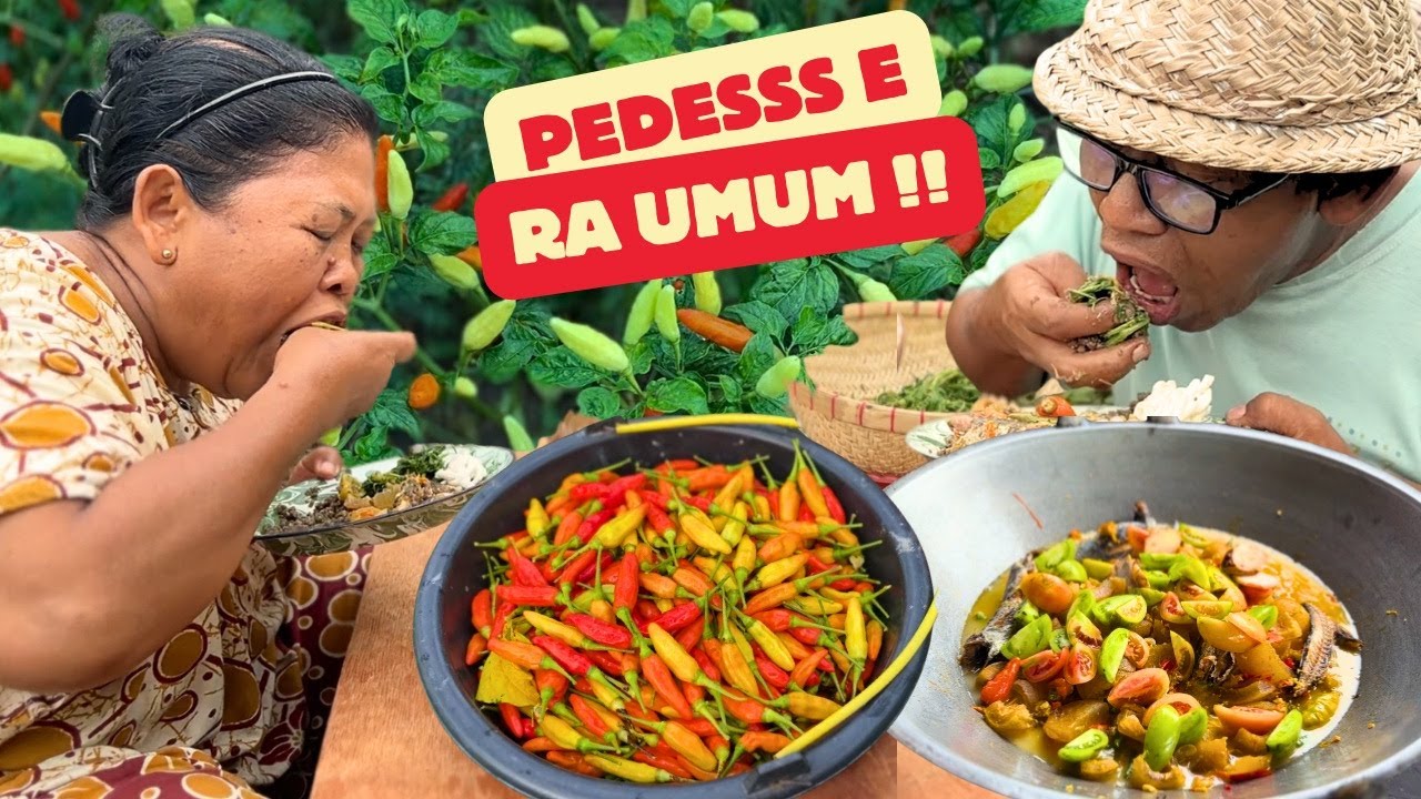 Wong Ndeso Masak Pedes Hasil Panen Lombok, Sego Tiwul iwak Pindang.