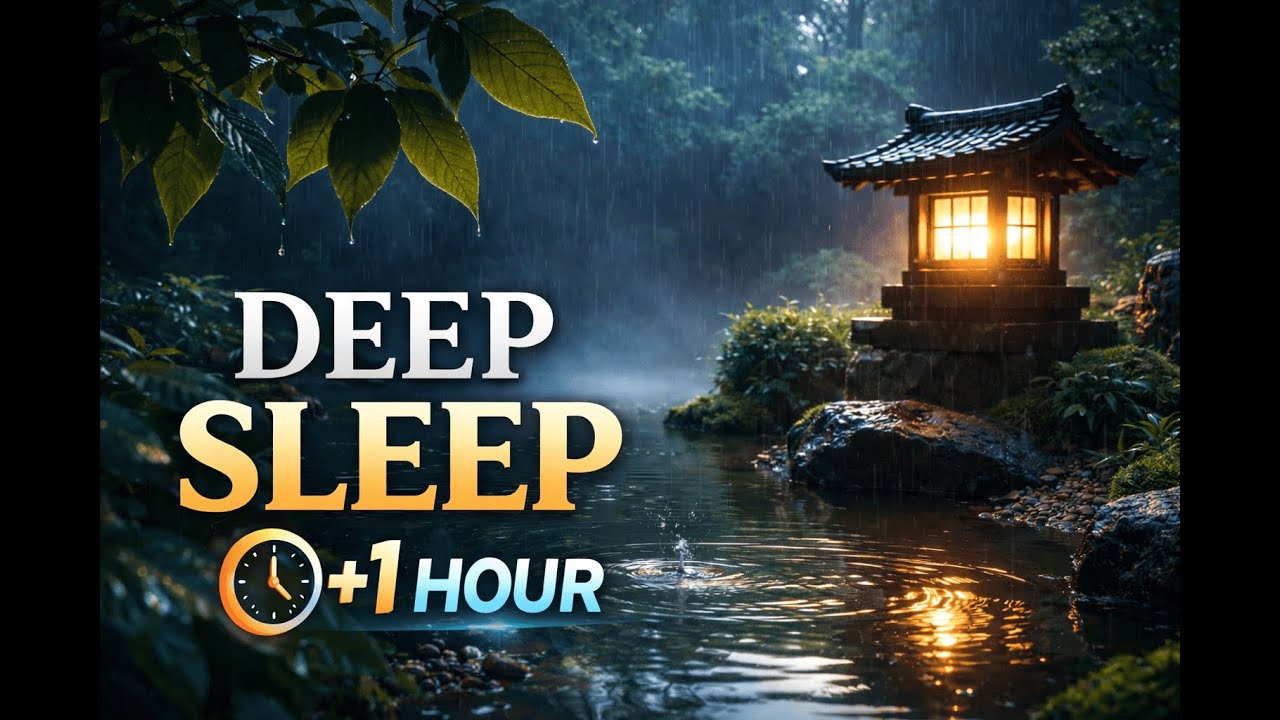 1 Hour Rain & Zen Garden Ambience — Deep Sleep Relaxation