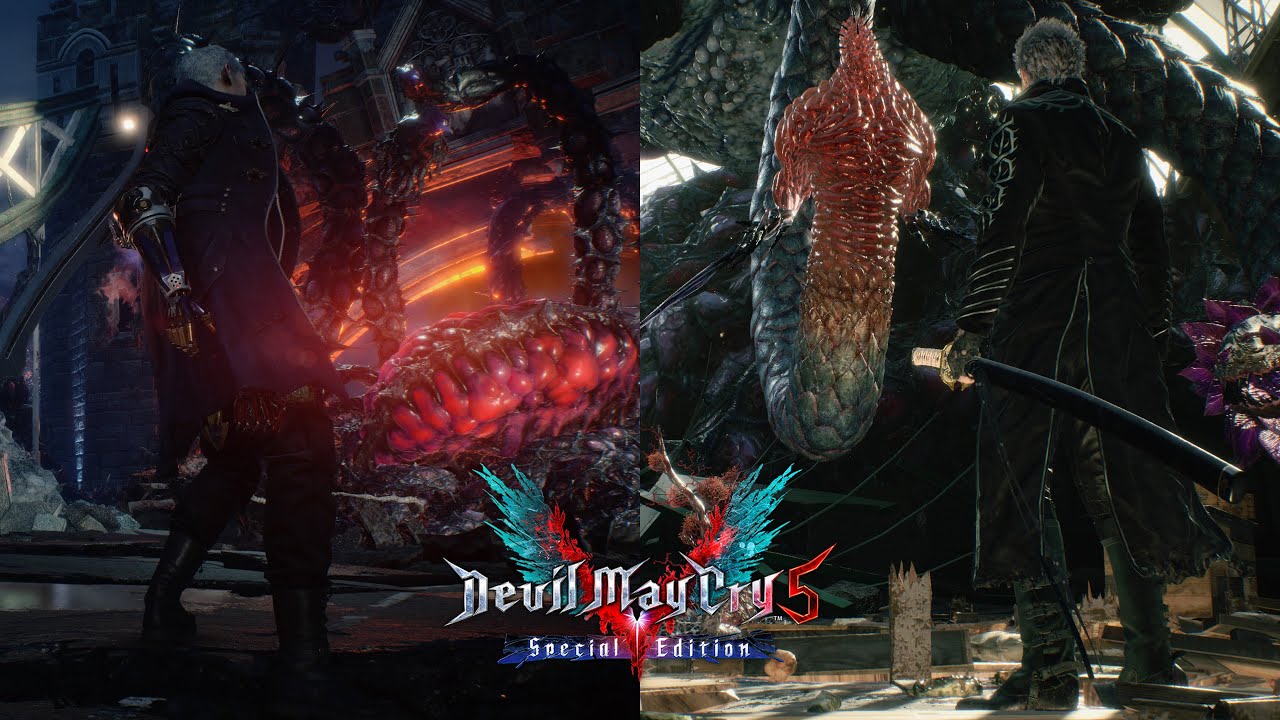 Nero vs QliphothRoots＆Vergil vs Nidhogg【DMC5SE】