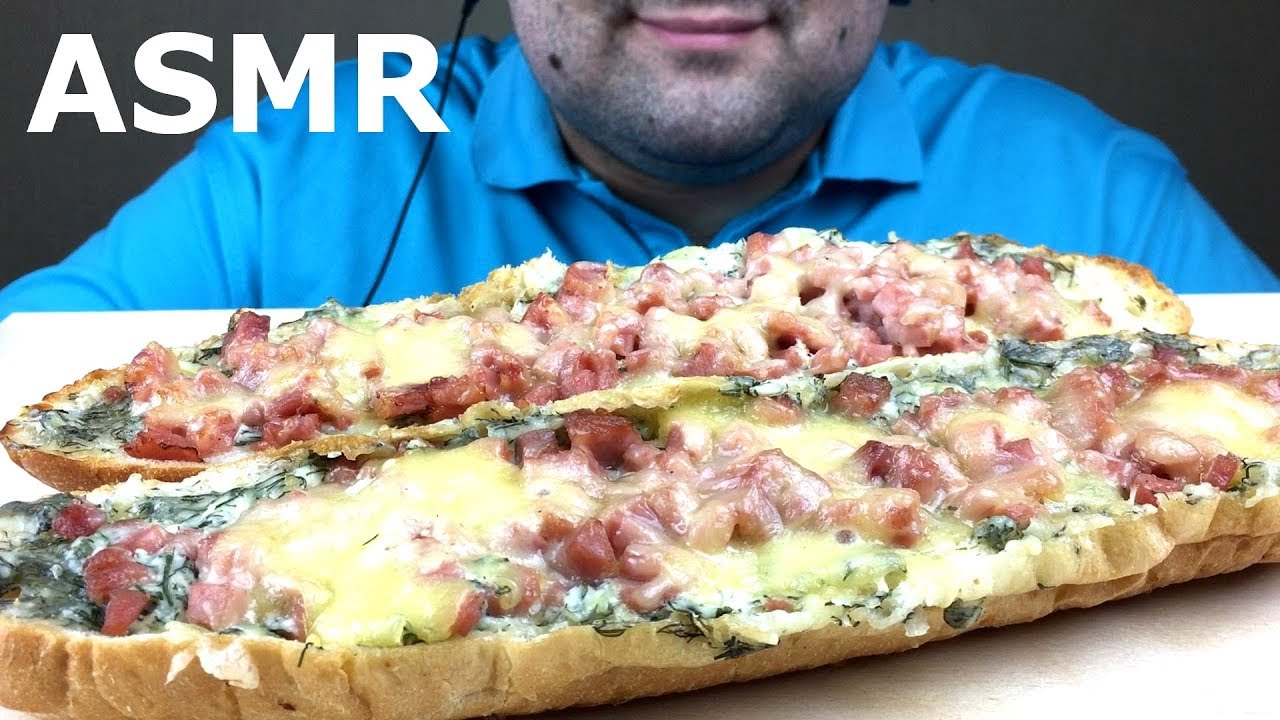 ASMR FRENCH BAGUETTE PIZZA (Eating Sounds) NO TALKING 먹방