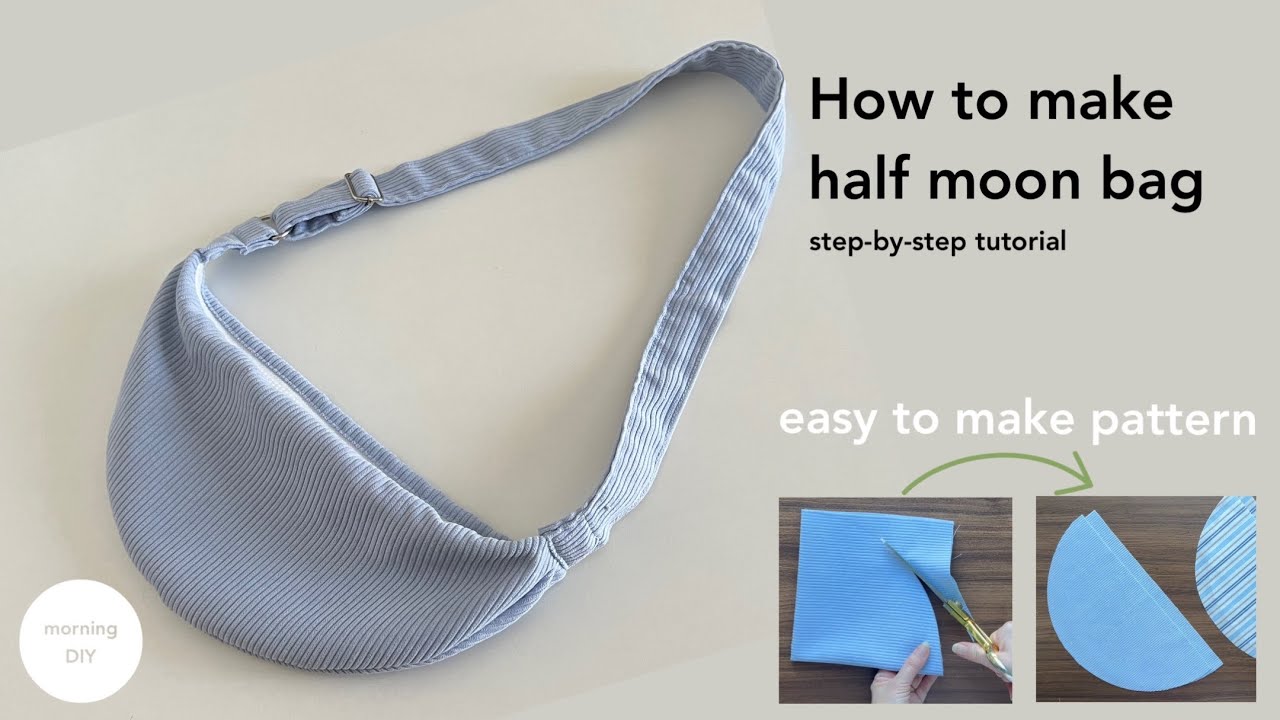 How to make half moon shoulder bag easy step-by-step tutorial