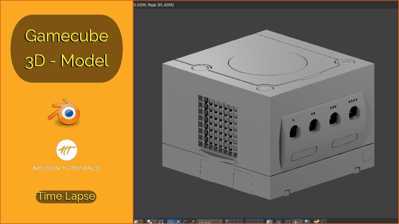 3D Modeling: Gamecube Console - Full Video (Timelapse)
