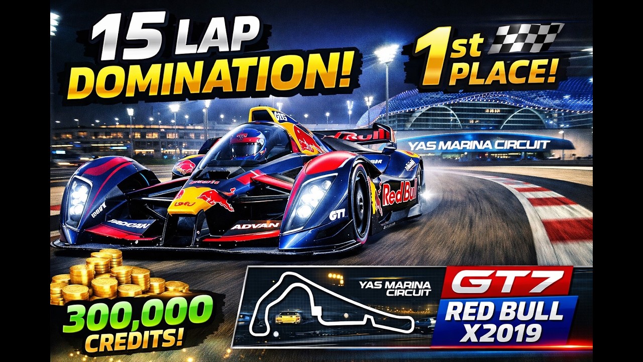 Unstoppable! 15 Laps at Yas Marina – Red Bull X2019 Wins | GT7