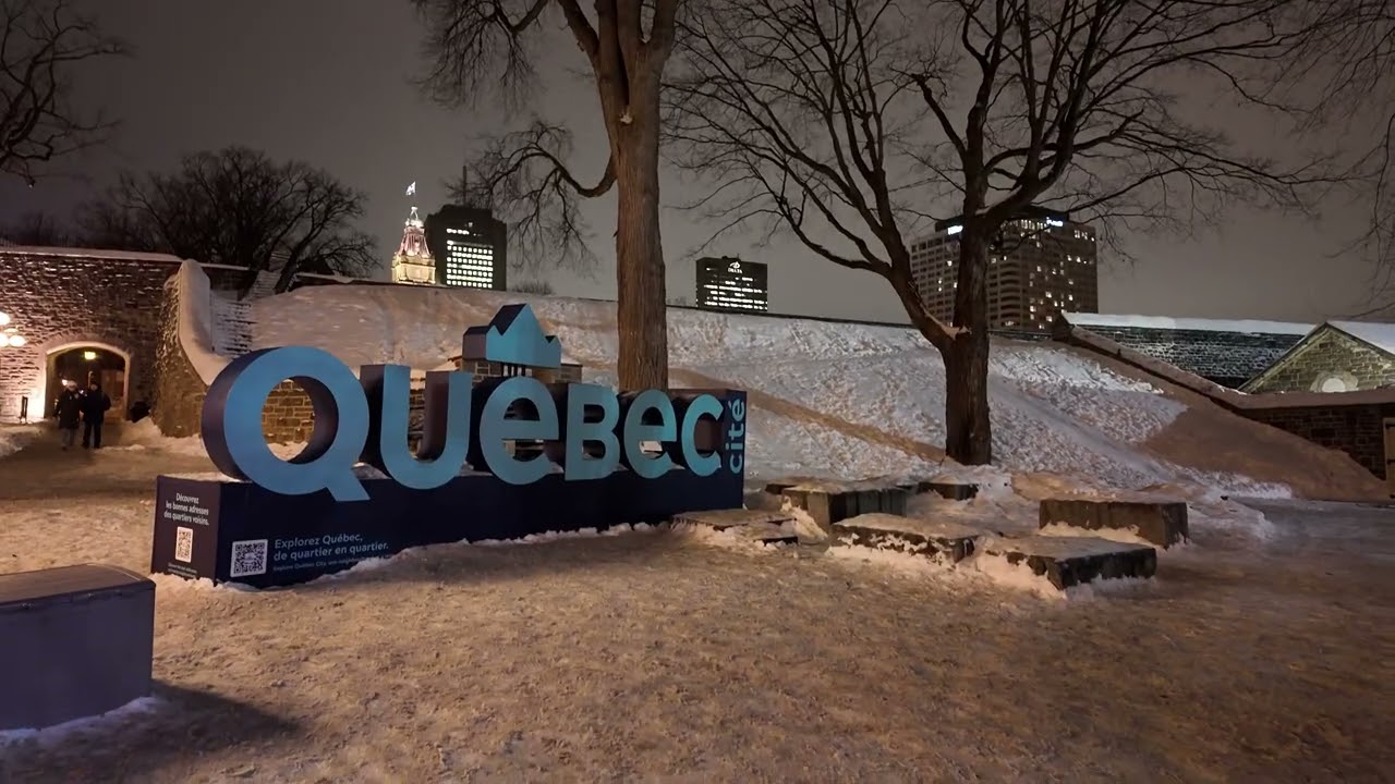 Old Quebec Winter Night Walk 4K POV | Château Frontenac to Lower Town Snowy Streets