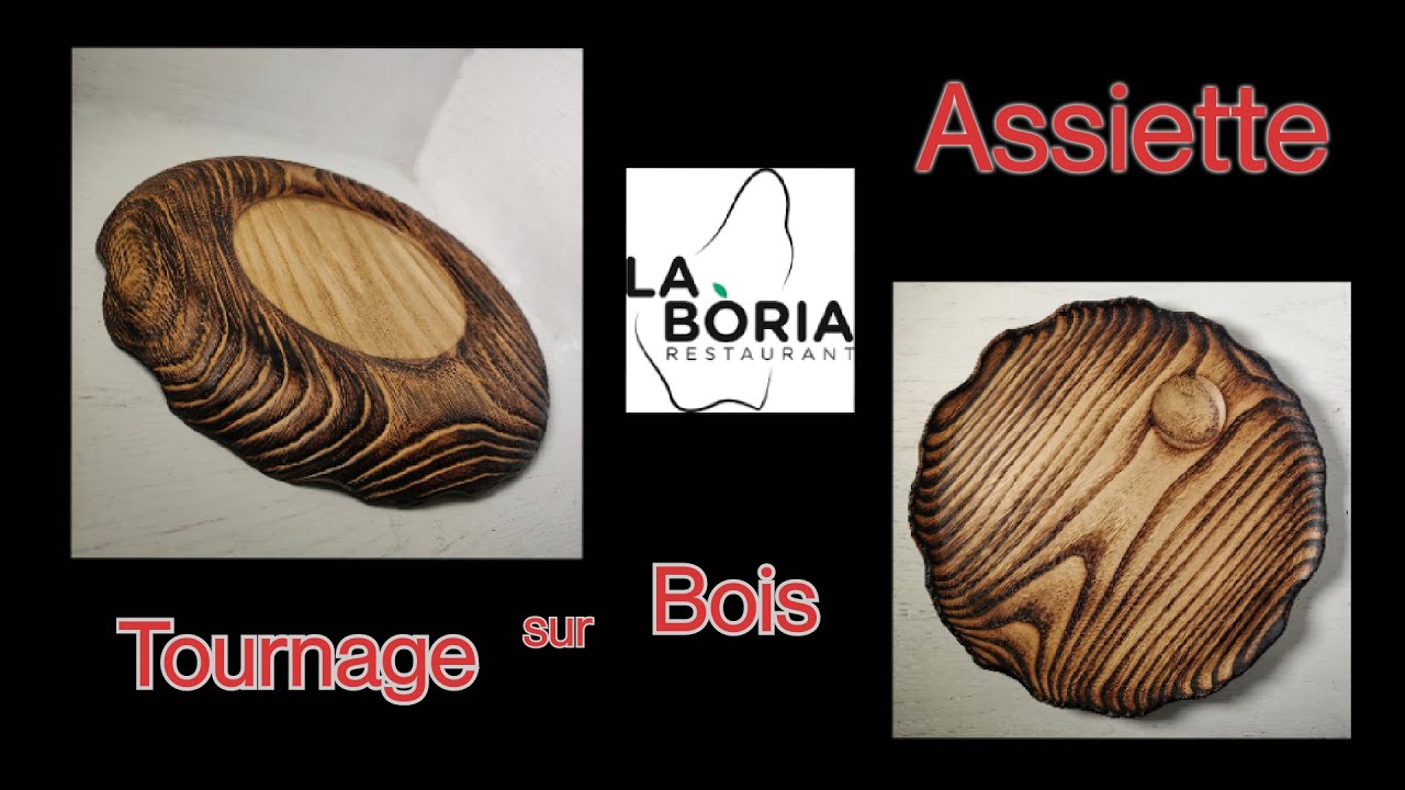 Tournage sur bois - Assiette La Bòria