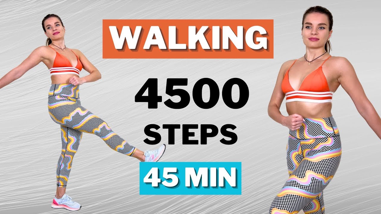 45 MIN WALKING FOR WEIGHT LOSS: Step Up to 4500 Steps and Burn 500 Calories | Workout at Home