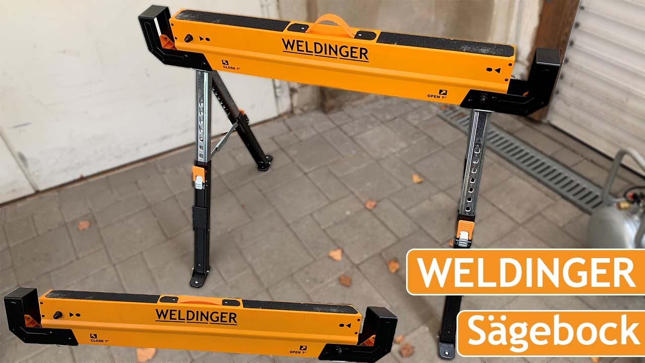 WELDINGER Profi mobiler  Arbeitsbock klappbar | Belastungstest bis 590 kg | Werkzeug der Woche