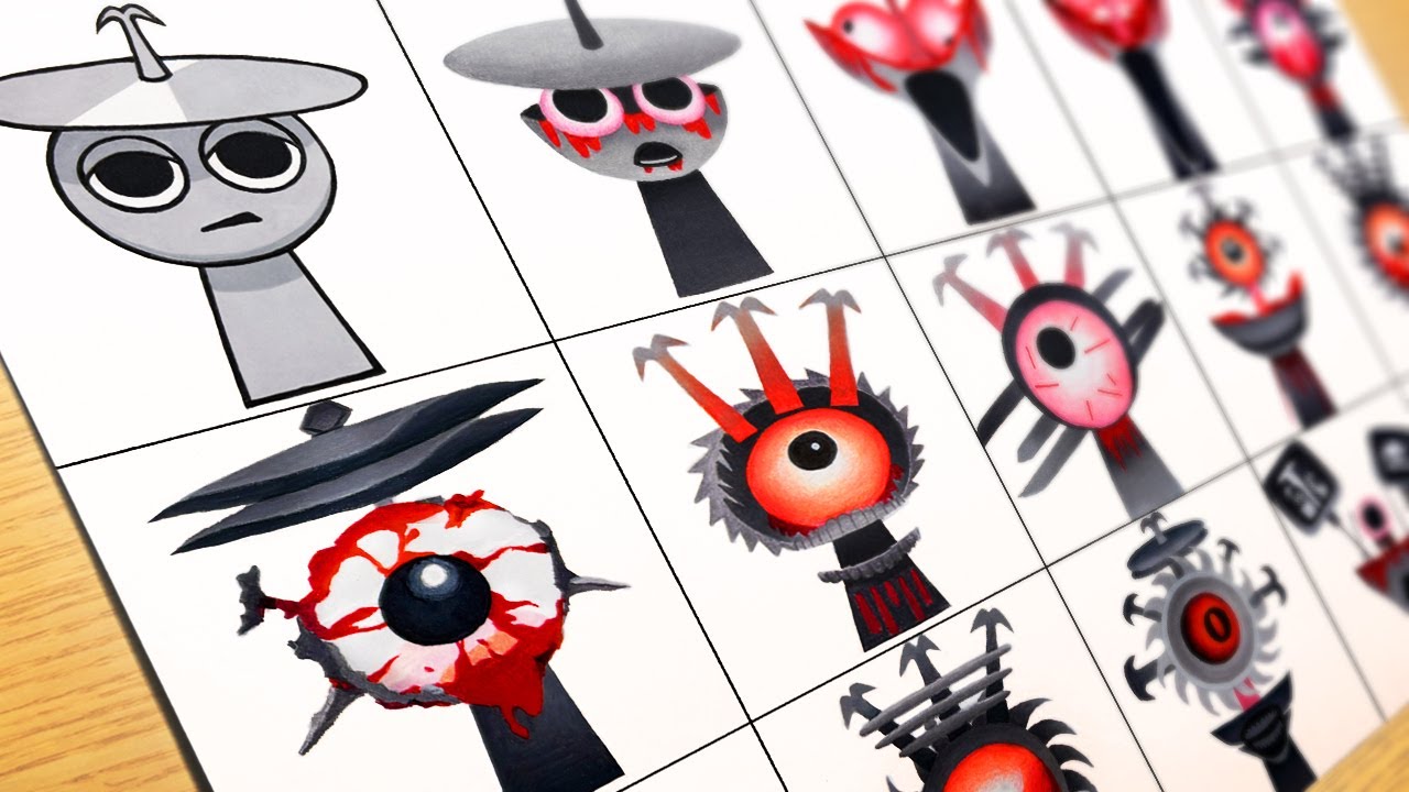 Drawing Incredibox Sprunki : Phase 1 to Phase 12 [Clukr] New Updated Phase / Sprunki Mix