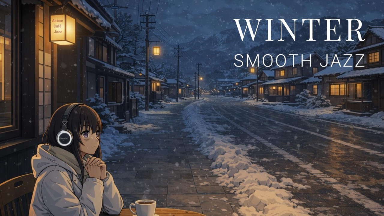 Smooth Jazz on a Snowy Evening ☕ Cozy Café Mood