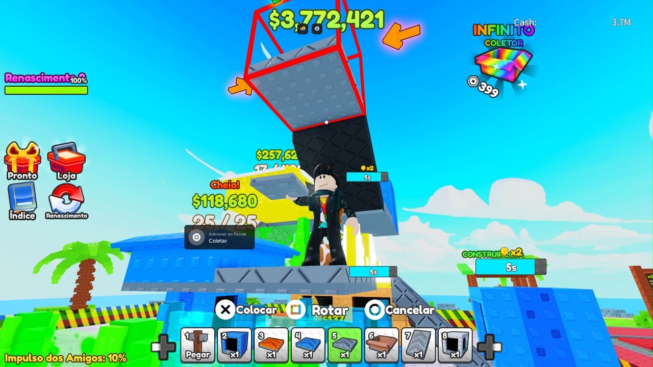Roblox - Construir uma fábrica de pet, Brainrot Knockout e Jurassic Blocky