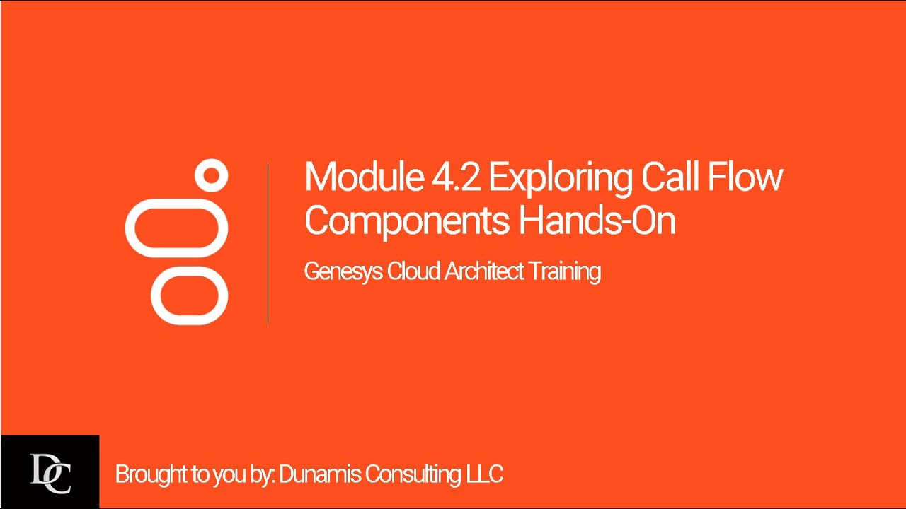 Genesys Cloud Architect Module 4.2 Hands-On Exercise: Exploring Call Flow Components