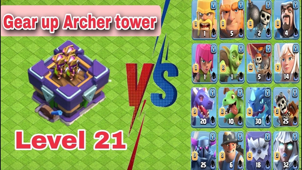 Gear Up Archer Tower VS All Troops | Clash of Clans.