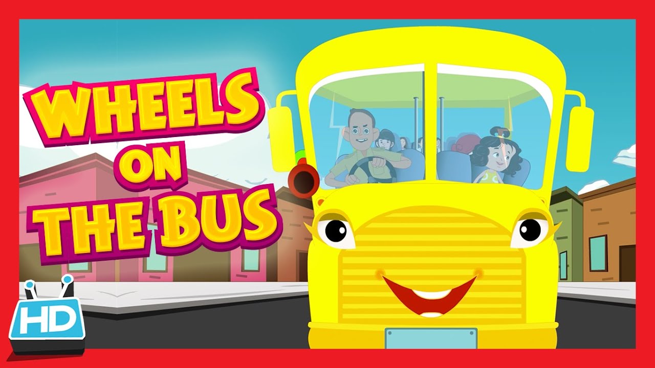 WHEELS ON THE BUS Nursery Rhyme with LYRICS