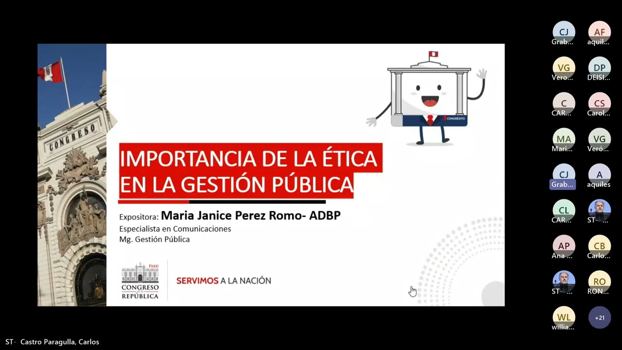 Curso «Importancia de la Ética en la Gestión Pública», organizado por el Departamento de Comisiones