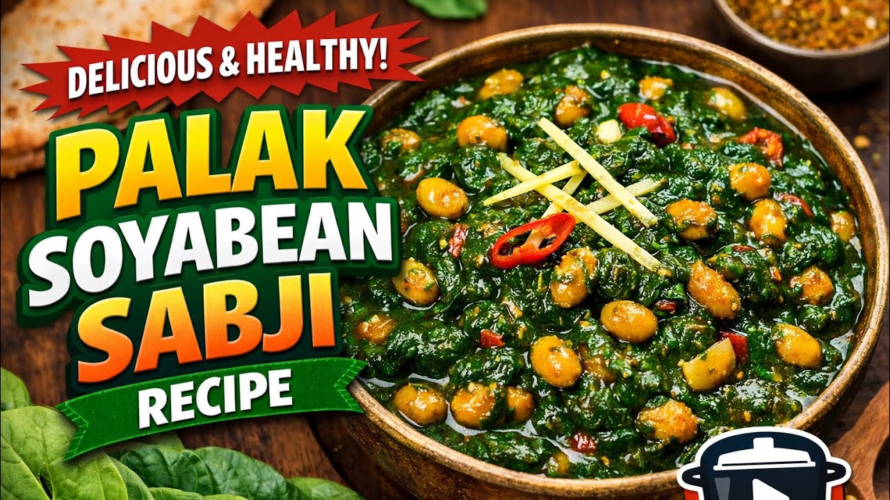 Delicious Soyabean Palak Sabzi Recipe | Healthy & Protein-Rich Indian Curry |