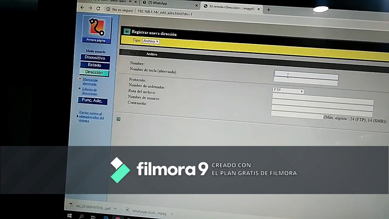 Configuración de escaner fotocopiadora CANON ir 1740