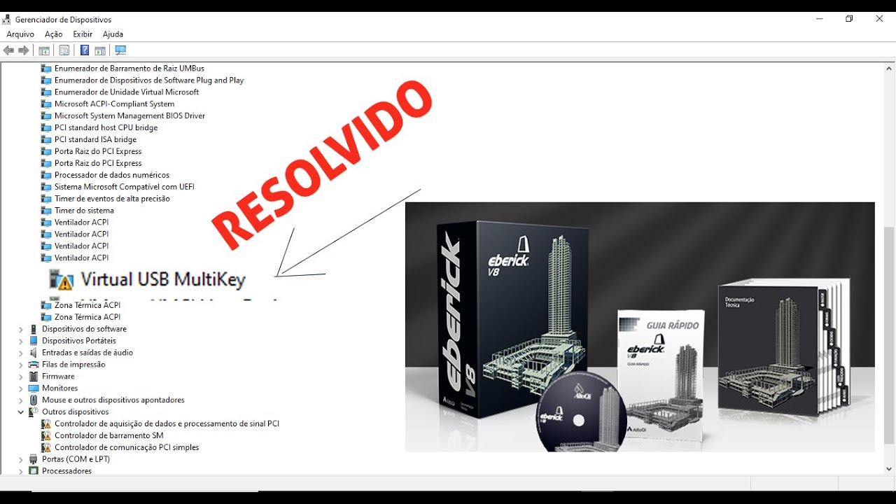 Eberick V8 Next Gold Erro de instalação no Multkey com exclamação e tela azul Resolvido