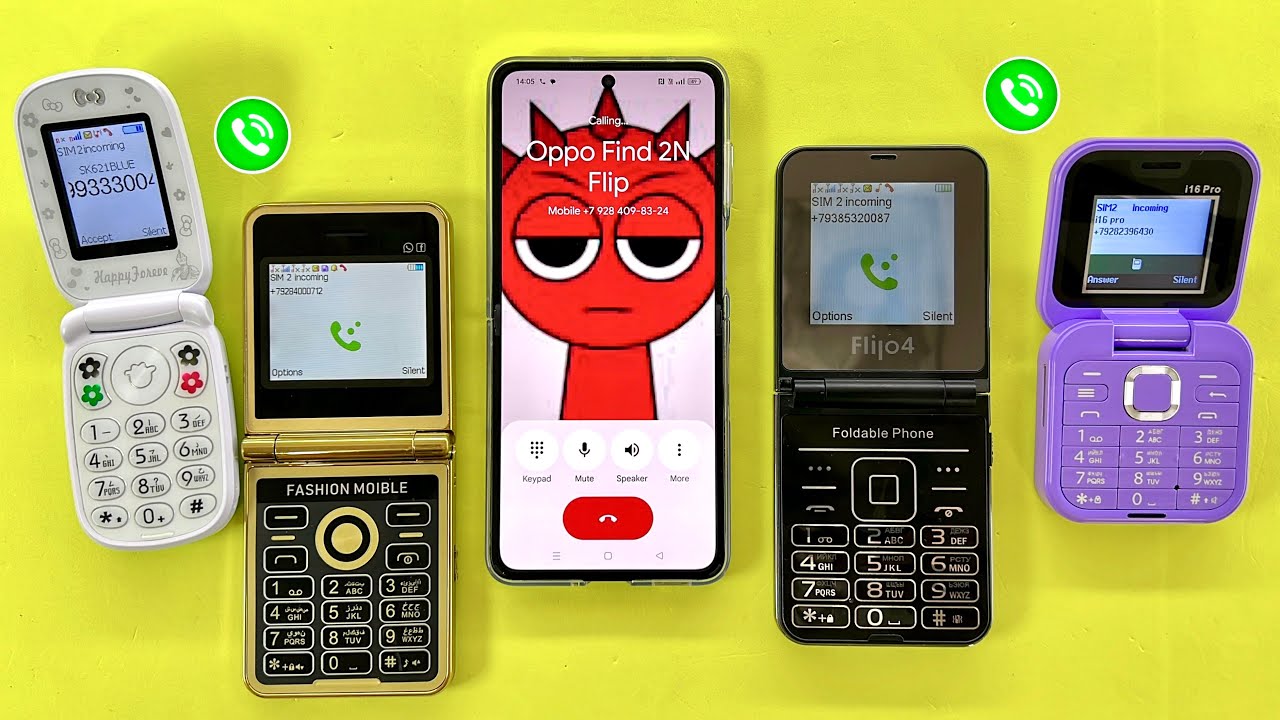 Incoming & Outgoing Call on Flip phone- OPPO Find N2 Flip, Samsung Flip4, i16pro, COOL phone, P21 