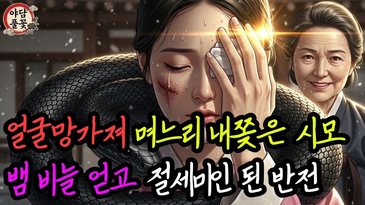 얼굴 망가진 며느리 쫓아낸 매정한 시어머니, 구렁이 비늘 덮어쓰고 절세미인 된 충격 반전 | 조선 야담 옛이야기 권선징악 교훈 민담