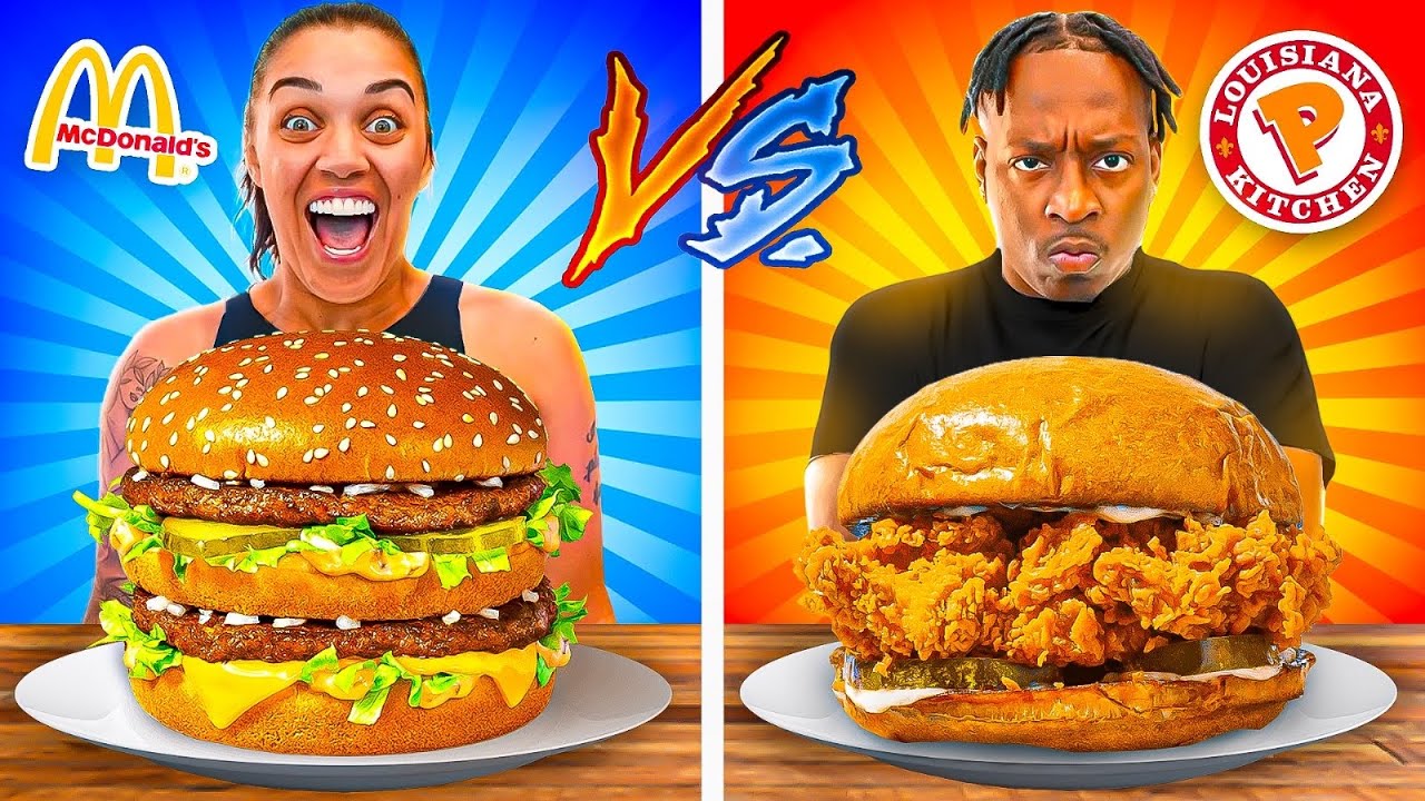 MCDONALDS VS POPEYES FOOD CHALLENGE