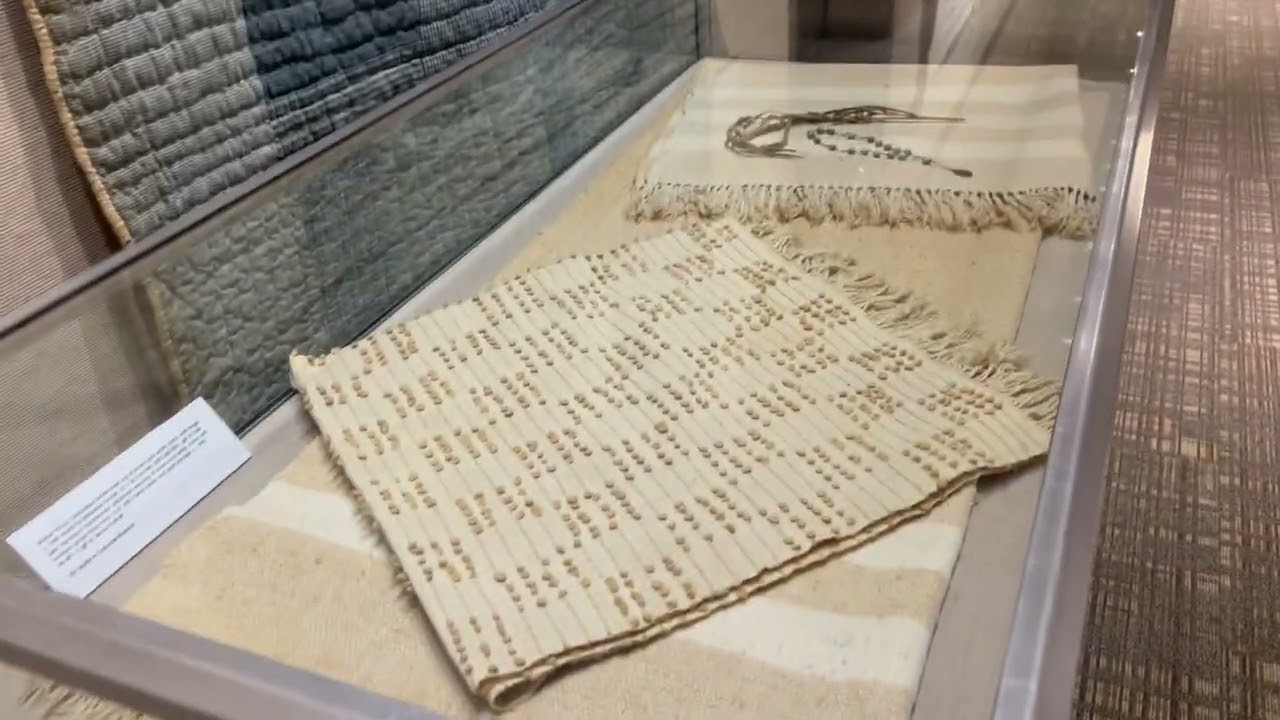A walk through 'Woven Louisiana History: Acadian Textiles' at LSU's Hill Memorial Library.'