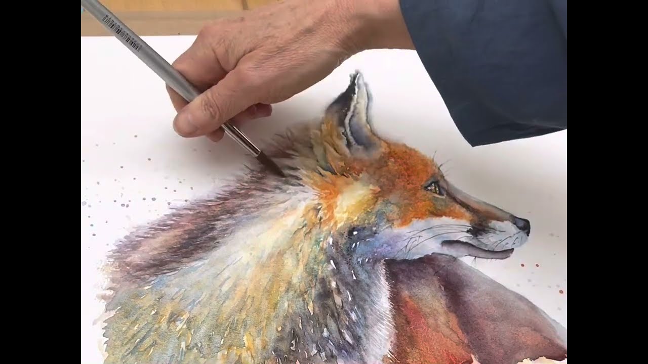 Loose Watercolour Fox demonstration