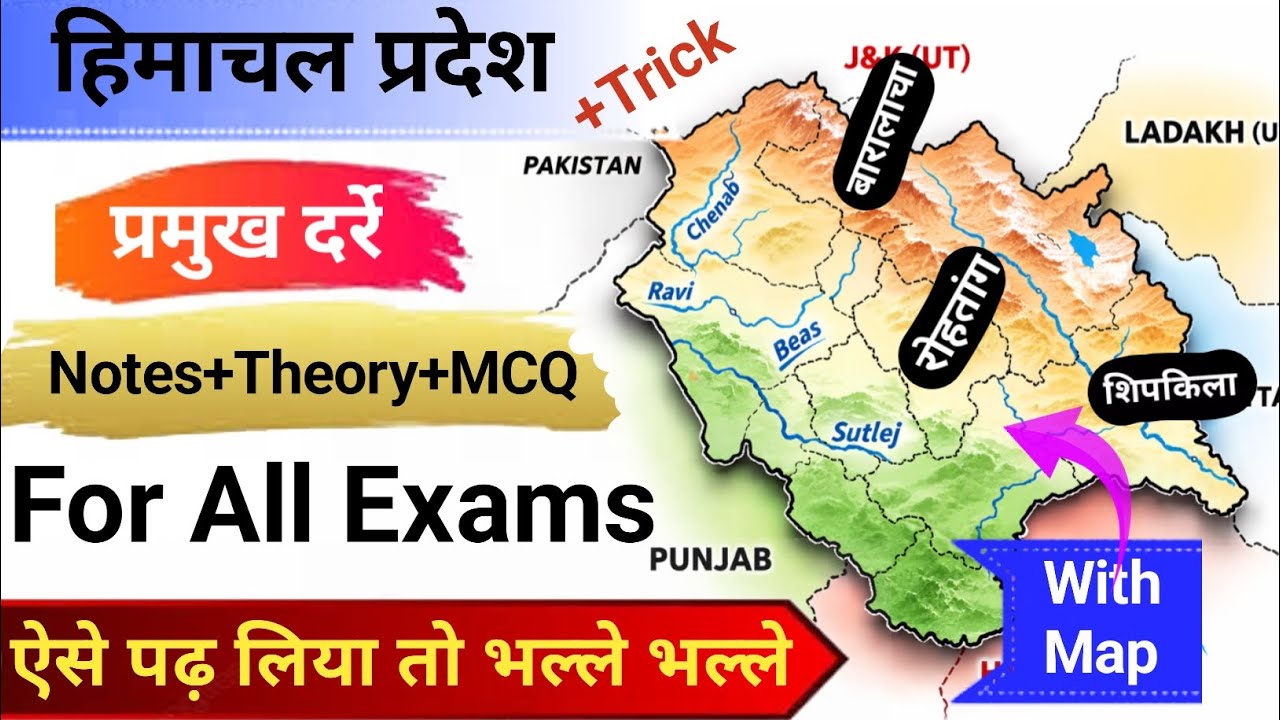 हिमाचल प्रदेश के प्रमुख दर्रे | Passes of Himachal Pradesh with Map & Tricks |
