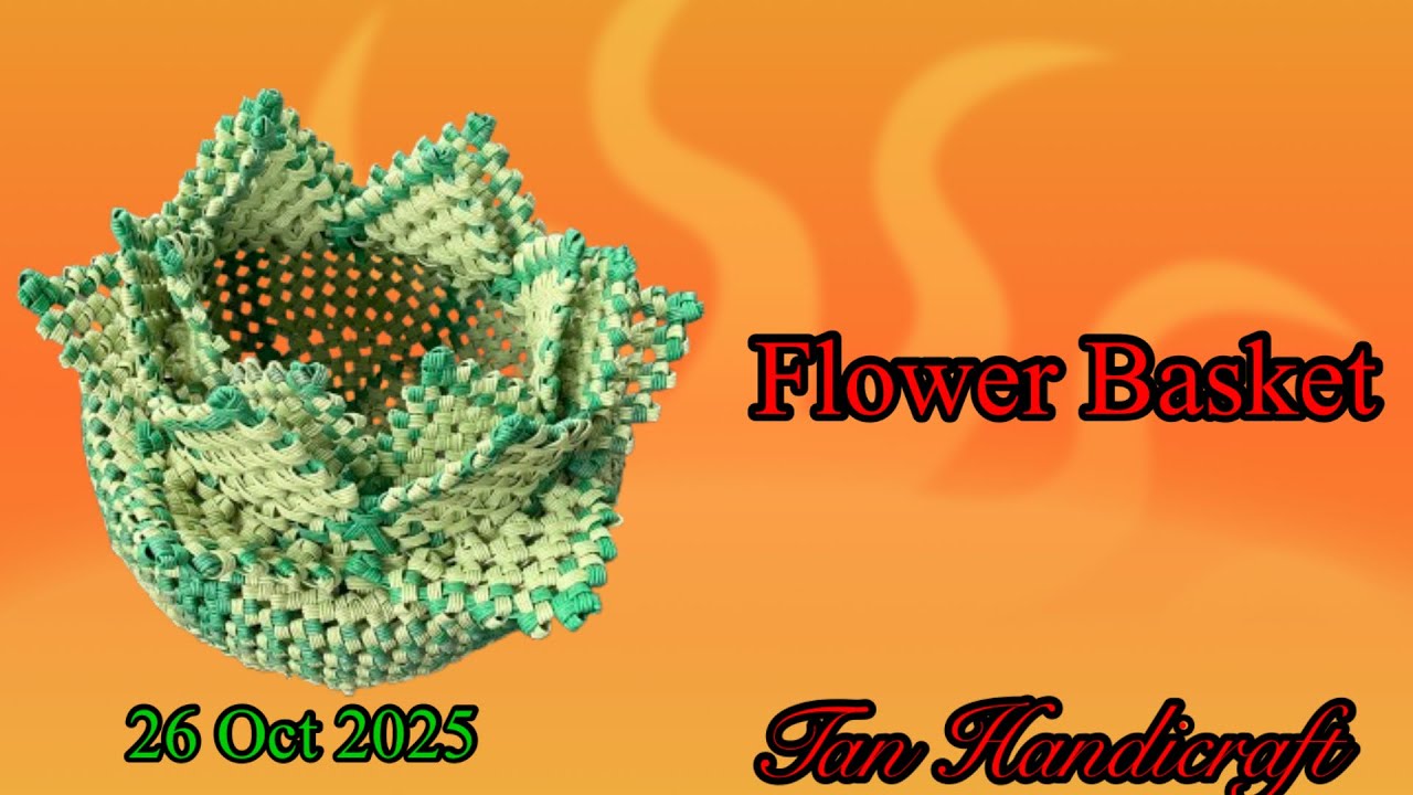 Tutorial ke 1713 - Weaving Flower Basket Japanese ecocraft 