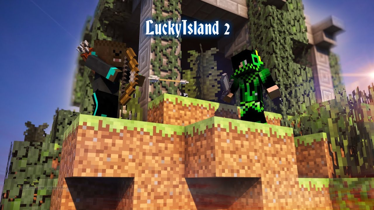 Битва титанов с щитами-Minecraft-Lucky-Island-Mini-Game-#2